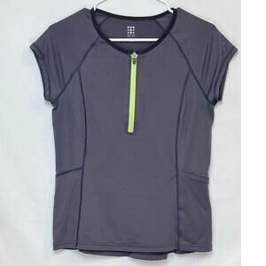 Title Nine Women's Gray 1/4 Zip Cycling Athletic Athleisure Jersey - Size Medium